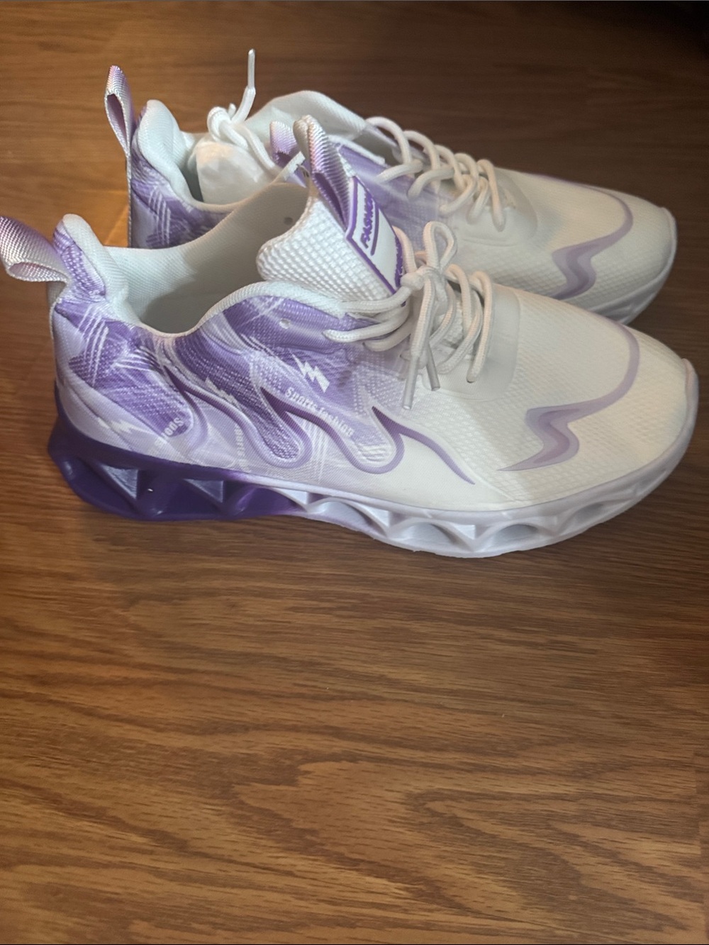 White and Lavender Women’s Athletic Sneakers - Lightweight Comfort